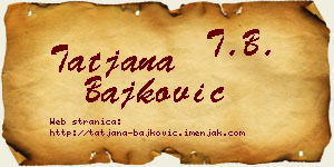 Tatjana Bajković vizit kartica